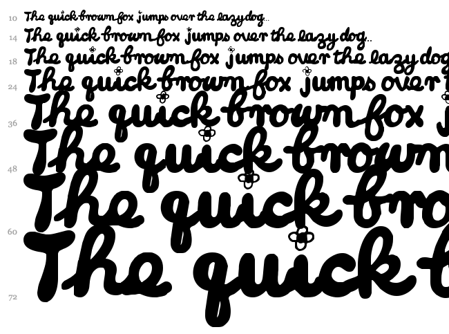 Little Miss Cursive font waterfall